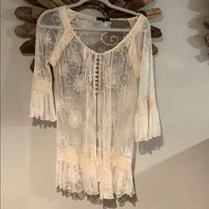 Vintage inspired lace cream cardigan
